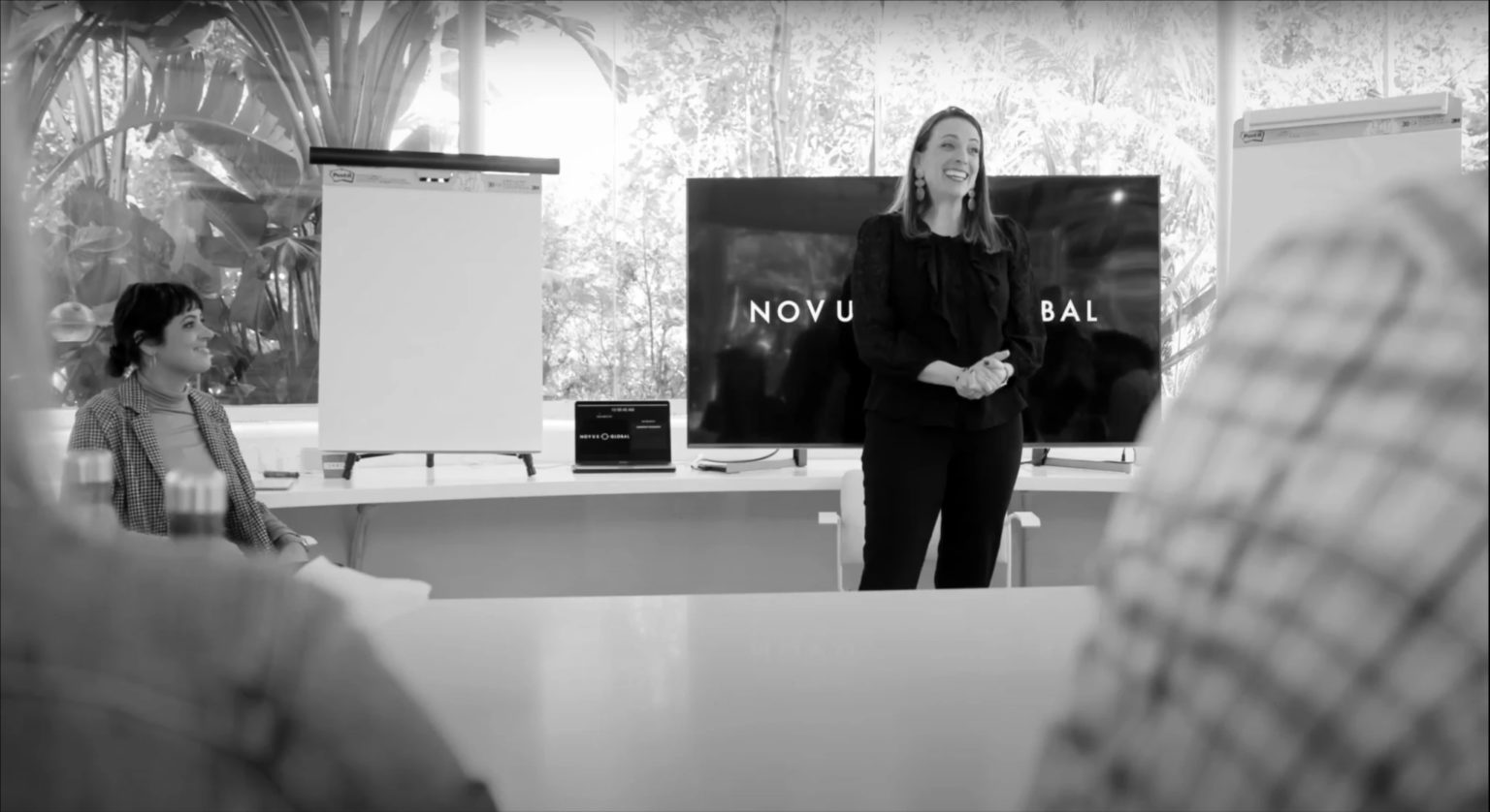 Amanda Jaggard coaching a leadership team at Novus Global